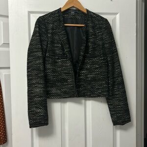 -Medium -tweed black & white chain jacket
